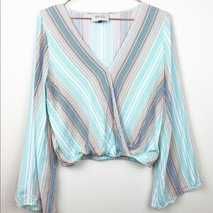 BNDI Striped Long Sleeved Blouse Size Small